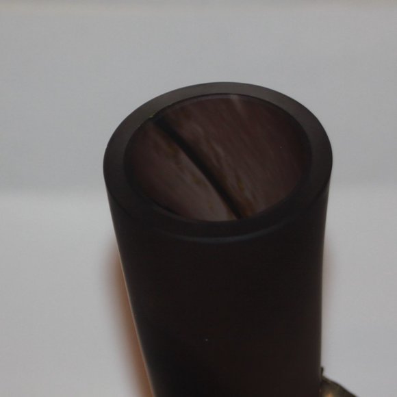 Mid Century Modern STUDIO ART GLASS PURPLE FROSTED CENTERPIECE VASE 14" - Picture 4 of 7